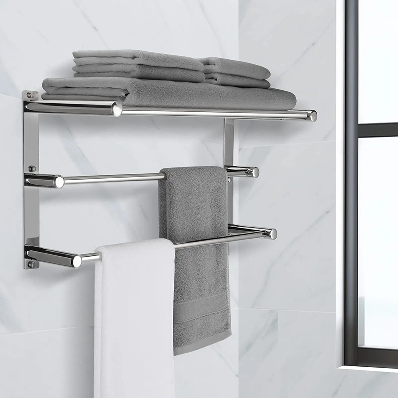 bathroom towel rack with tower rod 3 tier