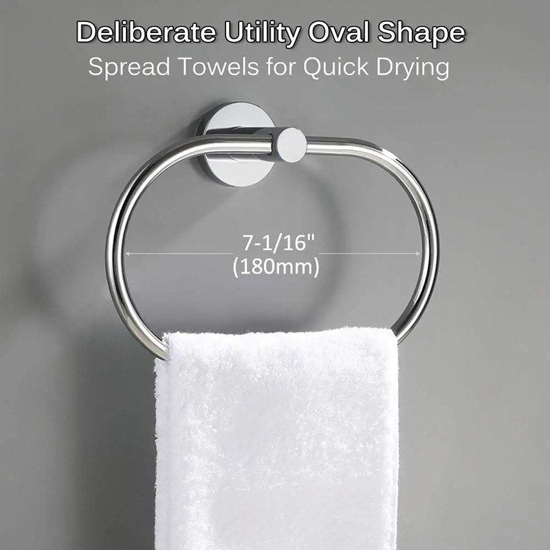 Stainless Steel Simple Oval Towel Ring