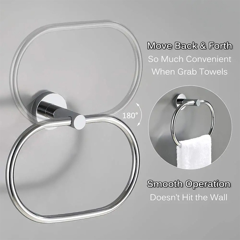 Stainless Steel Simple Oval Towel Ring