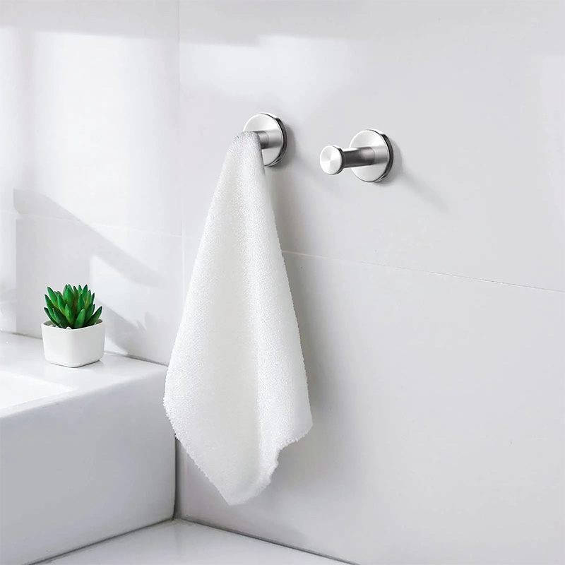 Brushed Silver Bathroom Wall Mounted Towel Hook