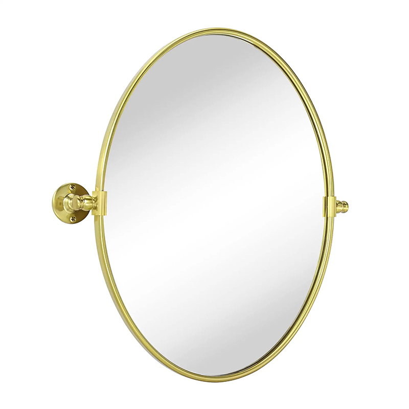 Oval tilting vanity mirror