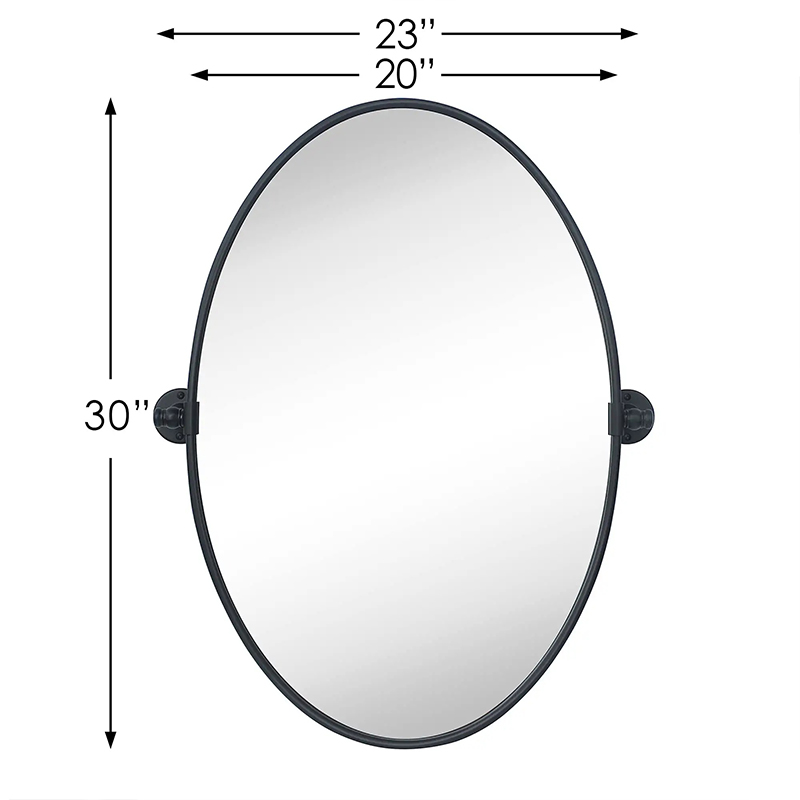 Oval tilting vanity mirror