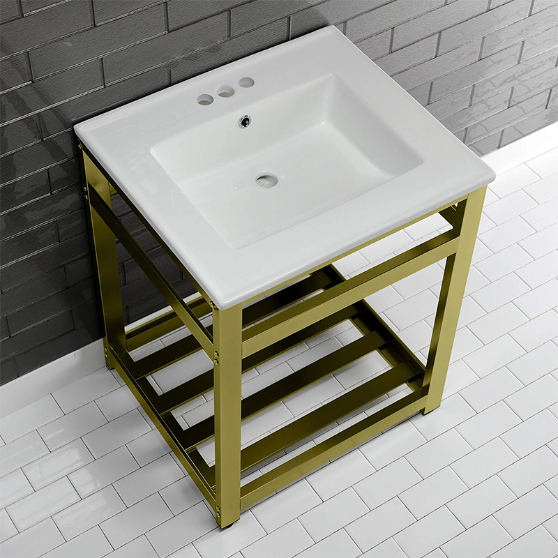 Gold Stainless Steel Console Sink