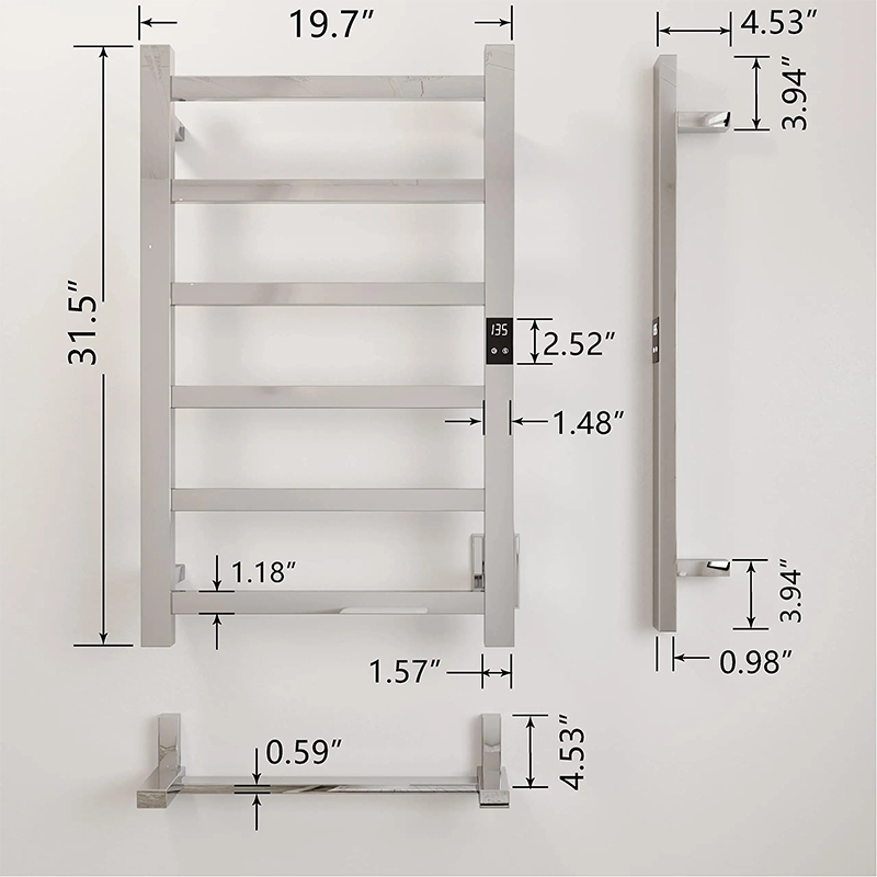 Heated Towel Rack with Timer and Temperature Adjustment |