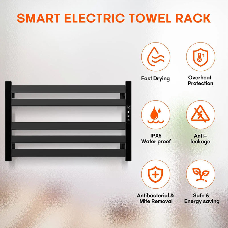 Secador de toallas eléctrico de 5 palancas Calentador montado en
