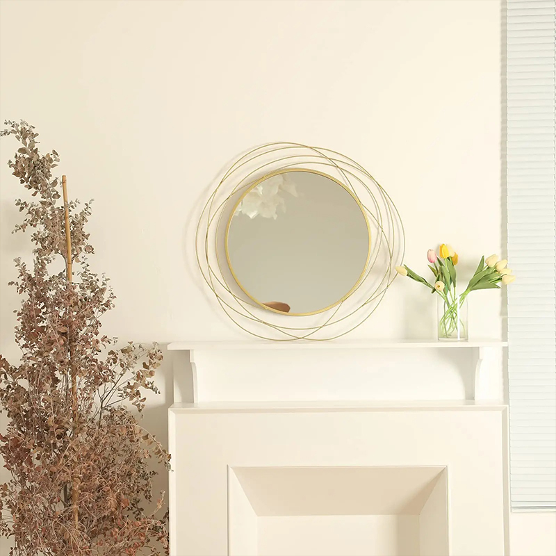 Wall mirror mount round decorative mirror ring