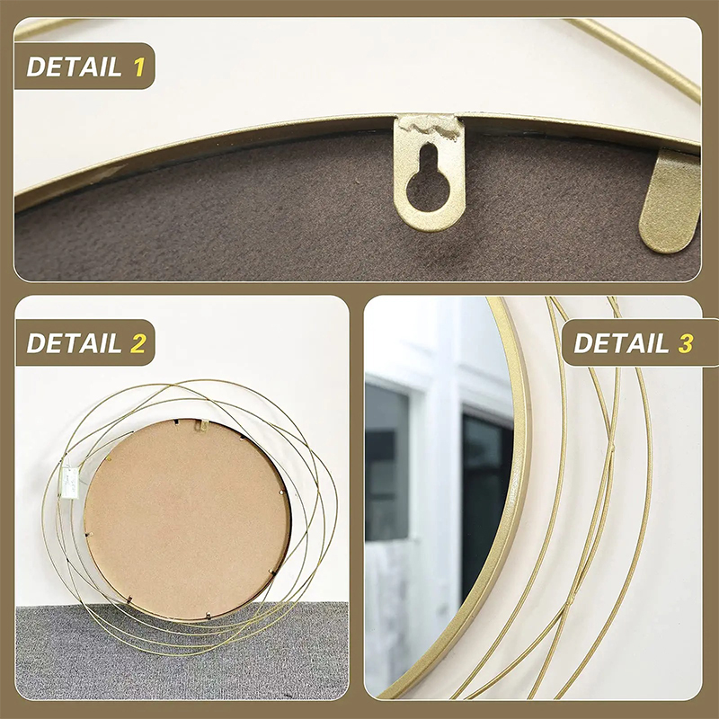 Wall mirror mount round decorative mirror ring