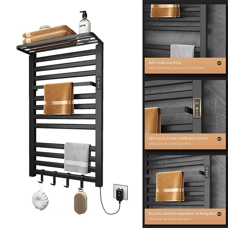 Electric Heated Towel Rack with Top Rack