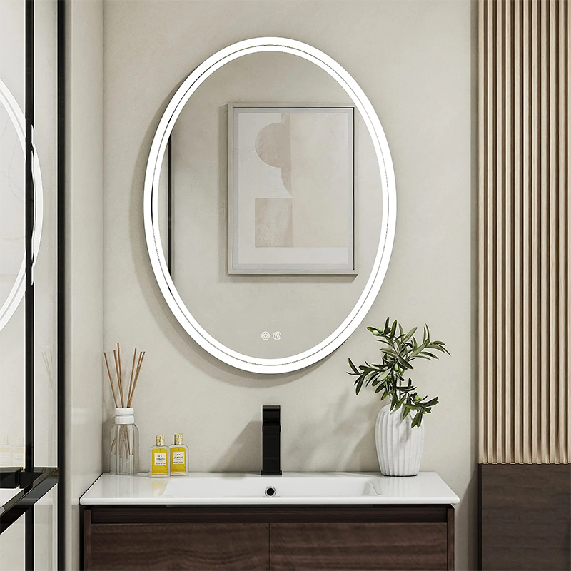 28 x 20 Inch Oval LED Bathroom Mirror