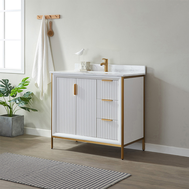 Comprar Mueble de baño con lavabo individual blanco de 36