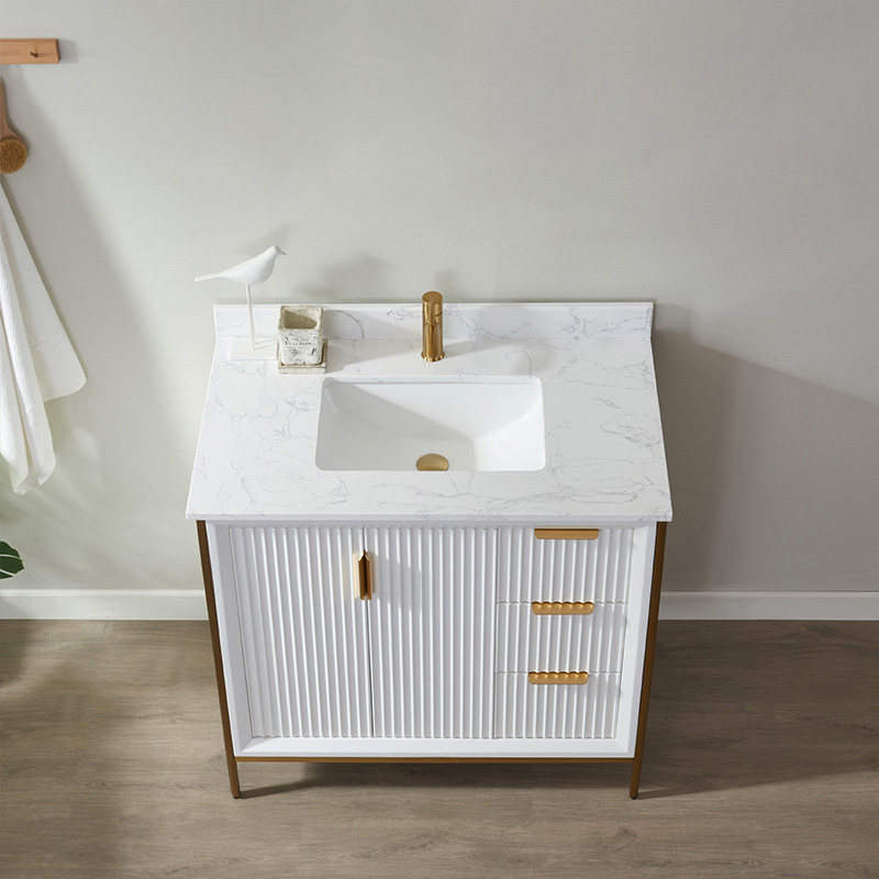 Comprar Mueble de baño con lavabo individual blanco de 36