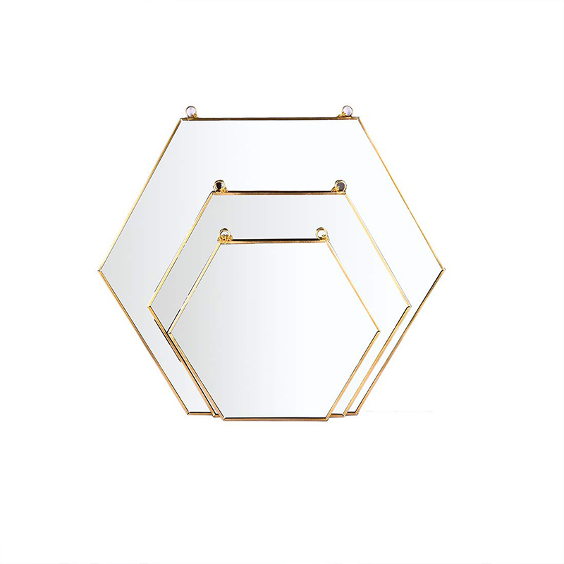 Hexagonal Mirror Decorative Gold Geometric Mirror