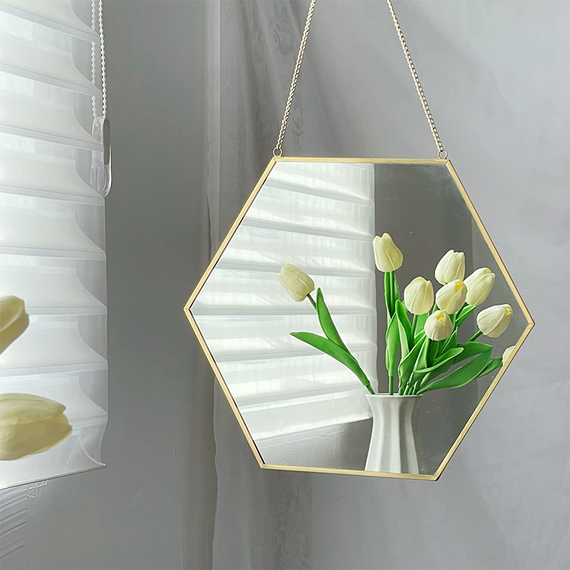 Hexagonal Mirror Decorative Gold Geometric Mirror