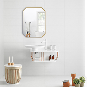 hexagon bathroom mirror