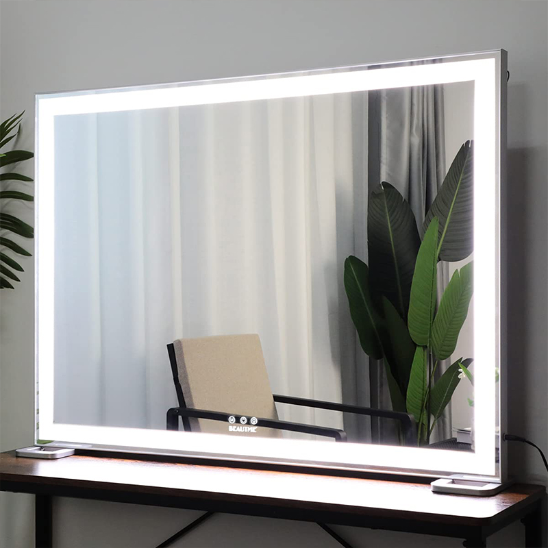 Hollywood Makeup Mirror with LED Backlight (L28.3 X H22.1 inches)