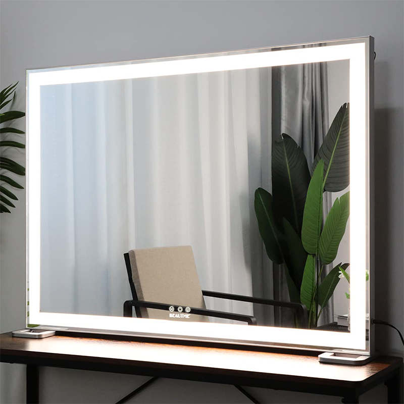 Hollywood Makeup Mirror with LED Backlight (L28.3 X H22.1 inches)