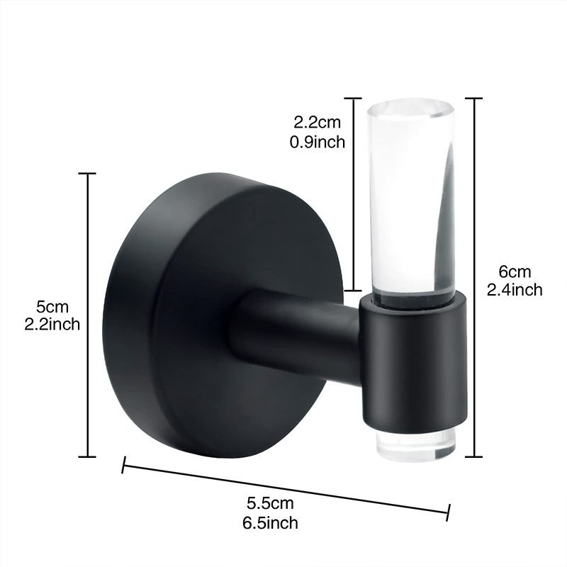 Wall hanging towel hook black acrylic hook