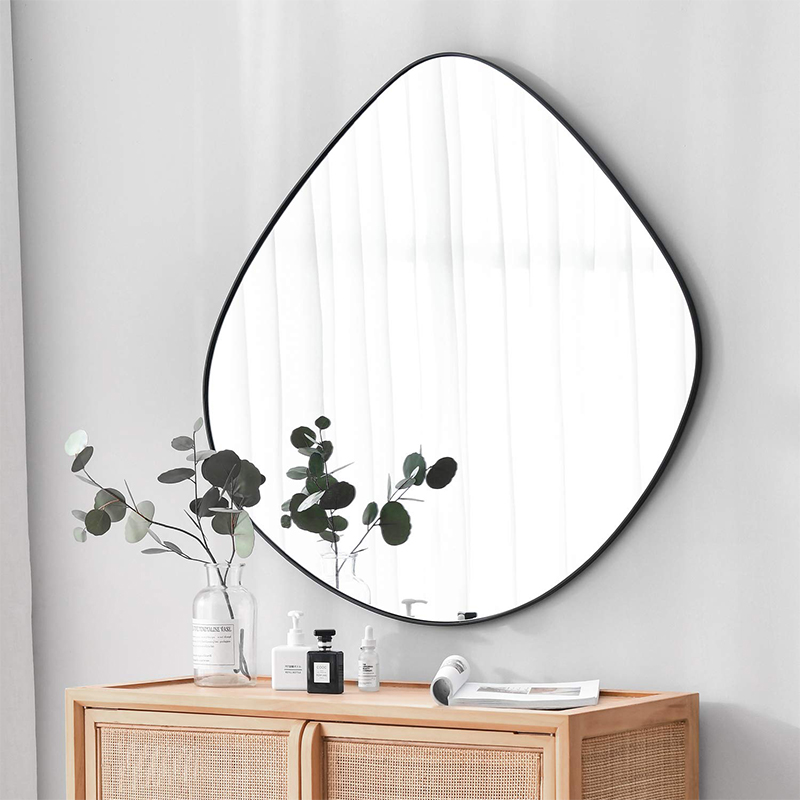 Irregular Black Frame Wall Mirror Living Room Bathroom Decor 31.5 