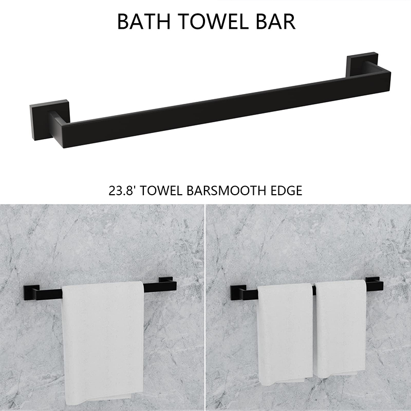 5-Piece matte black bathroom accessories