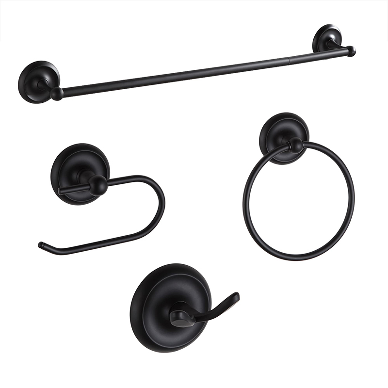 4-piece set black towel rack set