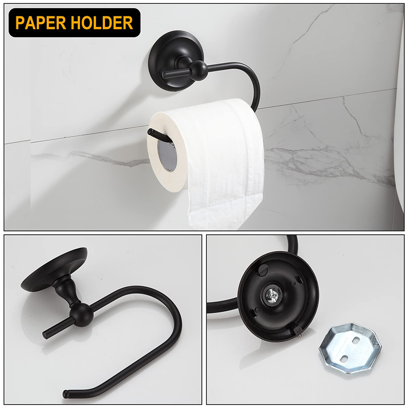 4-piece set black towel rack set