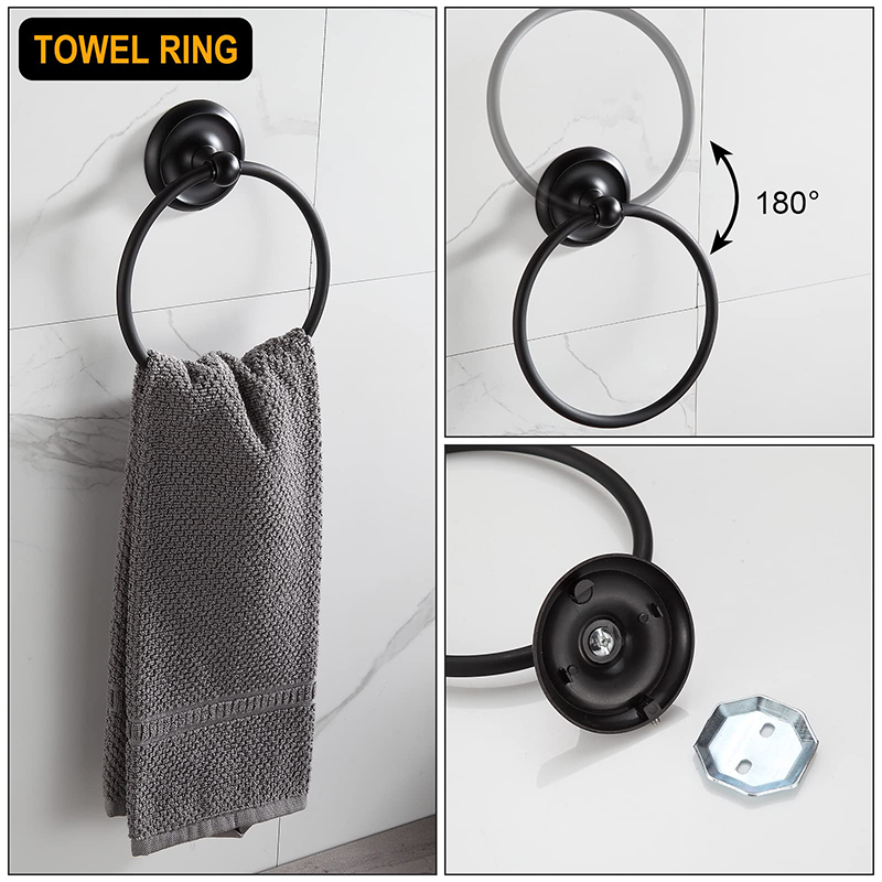 4-piece set black towel rack set