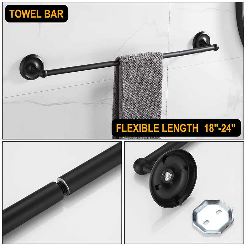 4-piece set black towel rack set