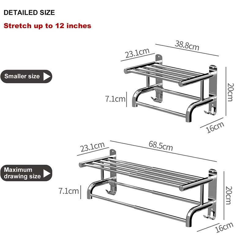 Stretchable 16-27 inch towel bar