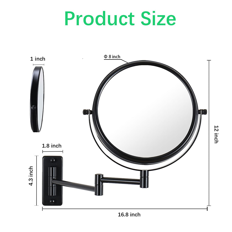 Wall - mounted cosmetic mirror retractable double - sided mirror