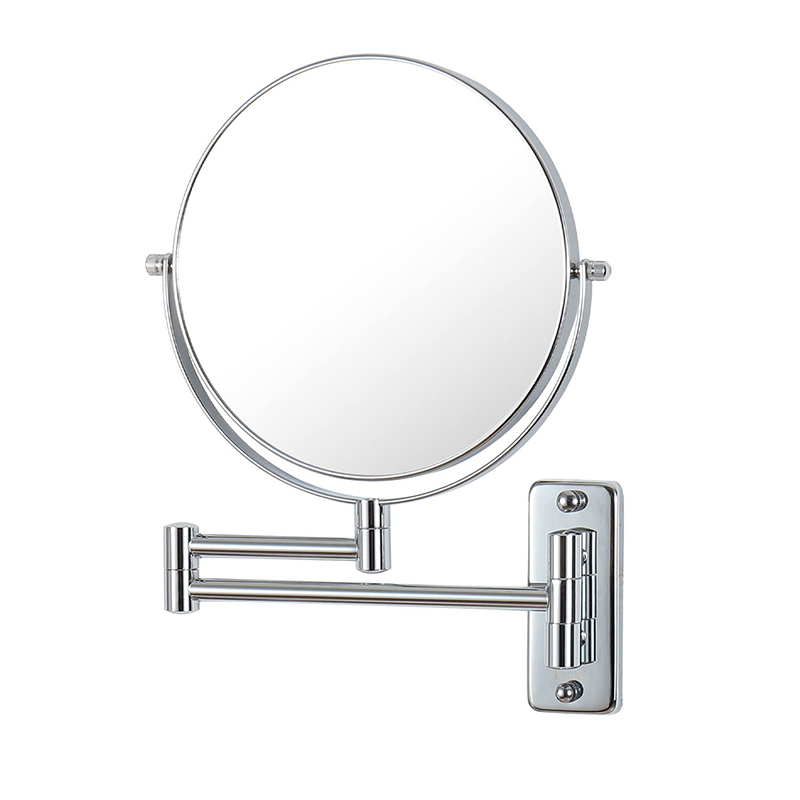 Wall - mounted cosmetic mirror retractable double - sided mirror