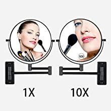 Wall-mounted makeup mirror