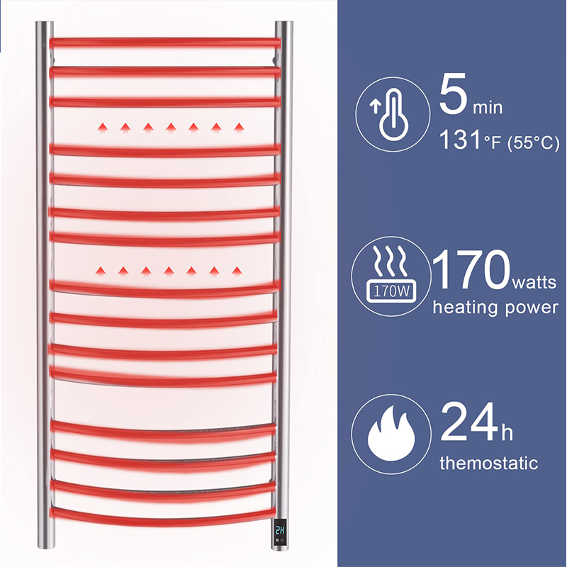 Wall-mounted hot towel heater bathroom