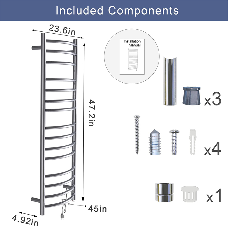 Wall-mounted hot towel heater bathroom