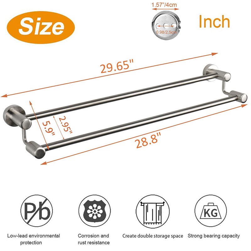 Thickened SUS304 bathroom stainless steel towel rack,