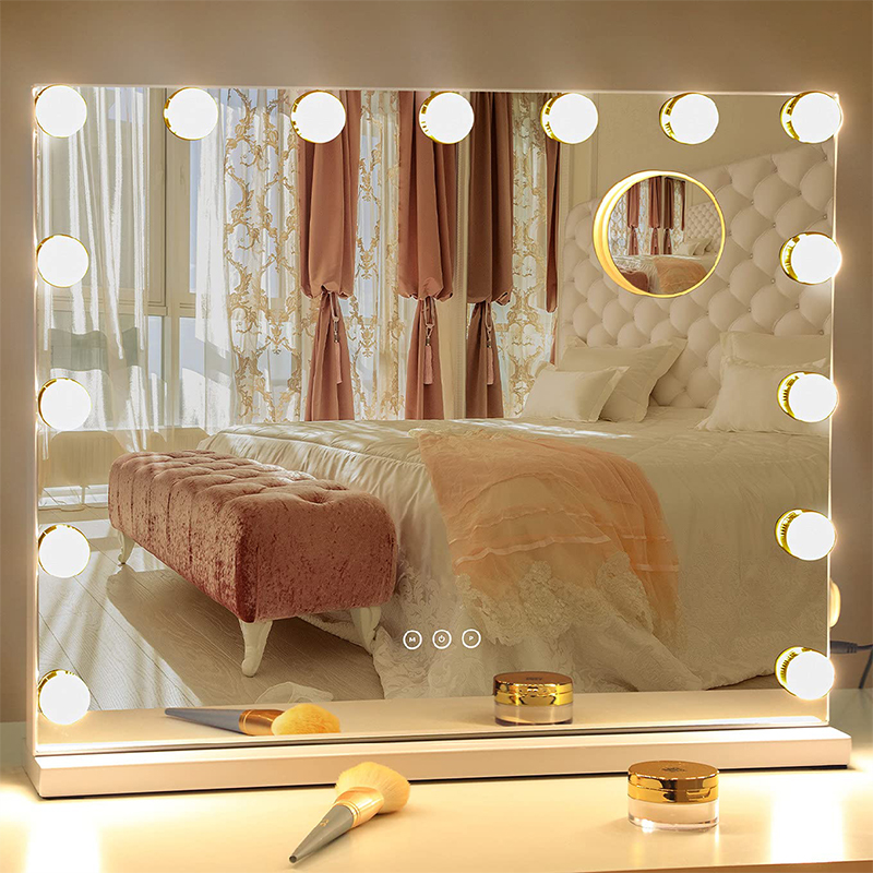 Cosmetic mirror with lights with lights cosmetic mirror dimmable