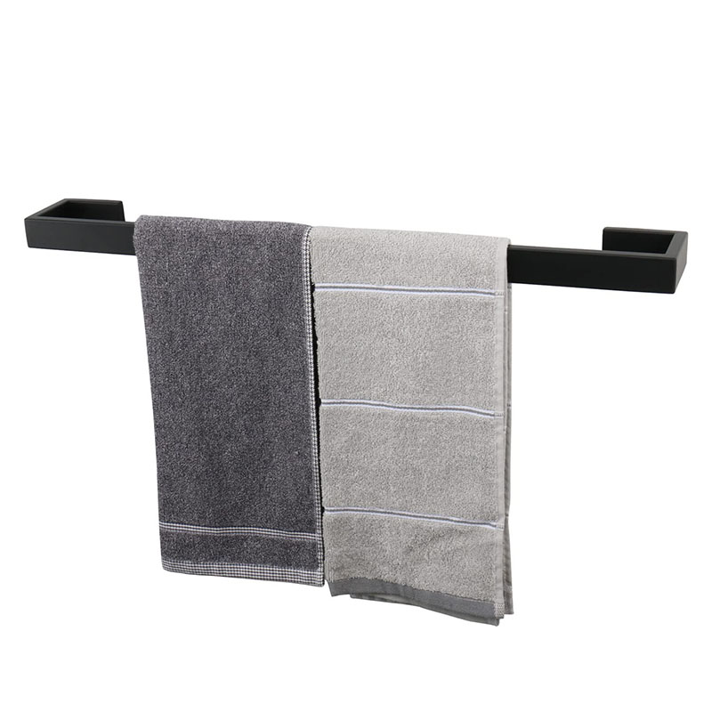 Bath Towel Holder - Square Base (Matte Black, 16