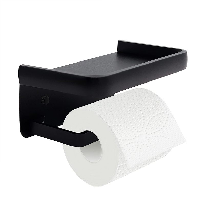 Matte black toilet paper holder