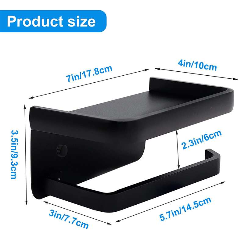 Matte black toilet paper holder