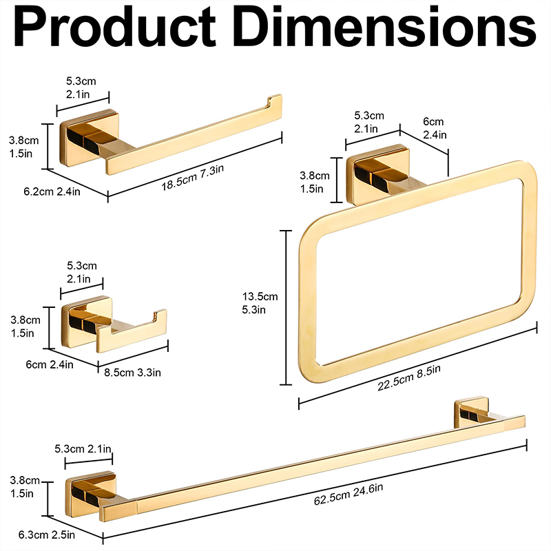 Bathroom hardware set, SUS304 stainless steel bathroom accessories set