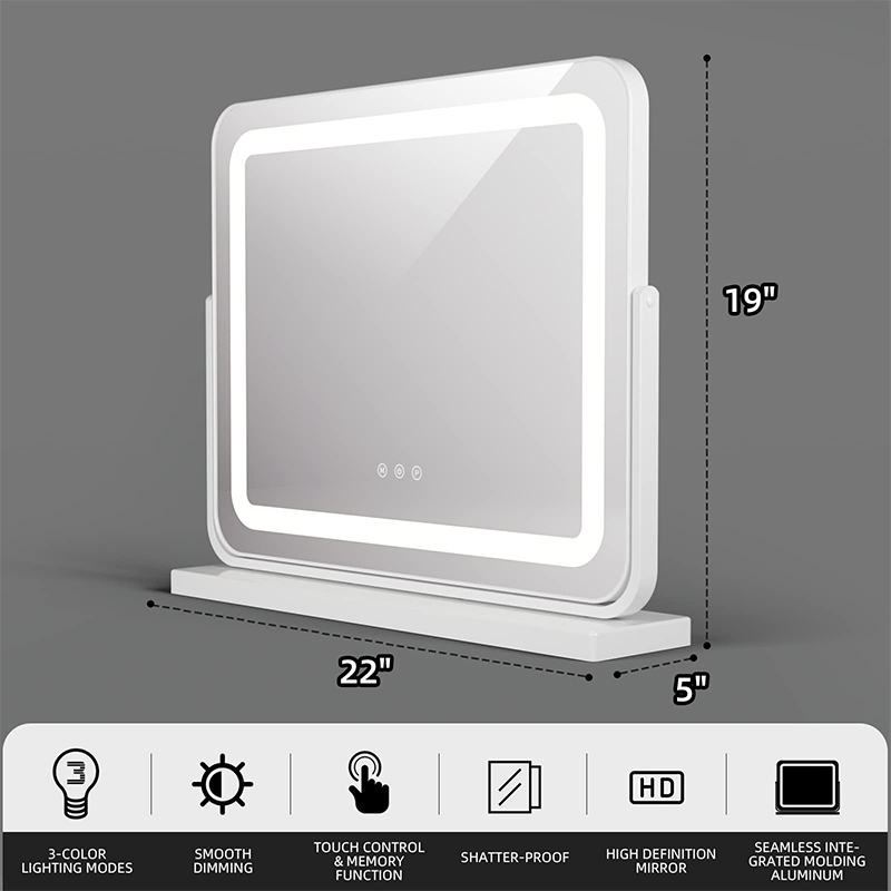 Cosmetic mirror with memory function illuminated mirror