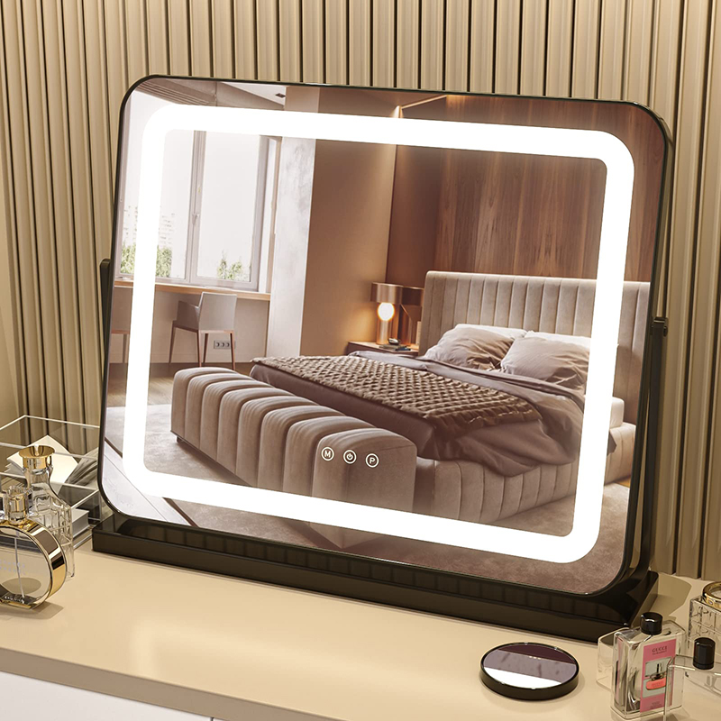 Cosmetic mirror with memory function illuminated mirror