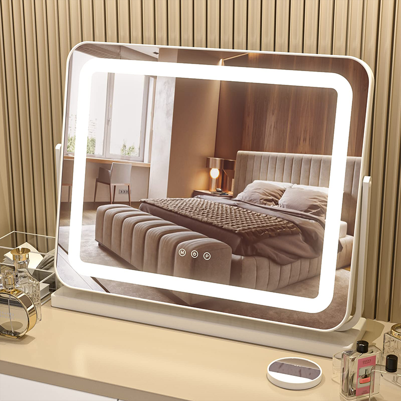 Cosmetic mirror with memory function illuminated mirror