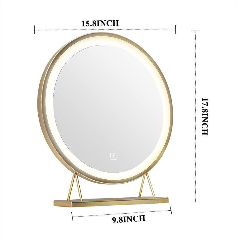 Round with 10x magnifying mirror led makeup mirror