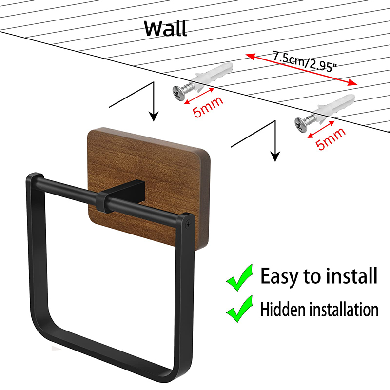 Stainless steel square towel ring