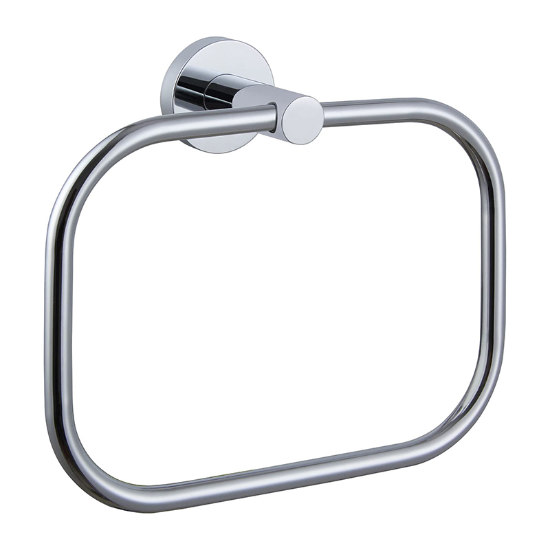 Square towel ring brushed gold