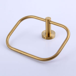 Brushed gold towel ring