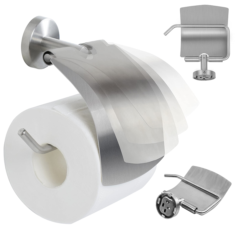 Stainless steel toilet paper holder with cover