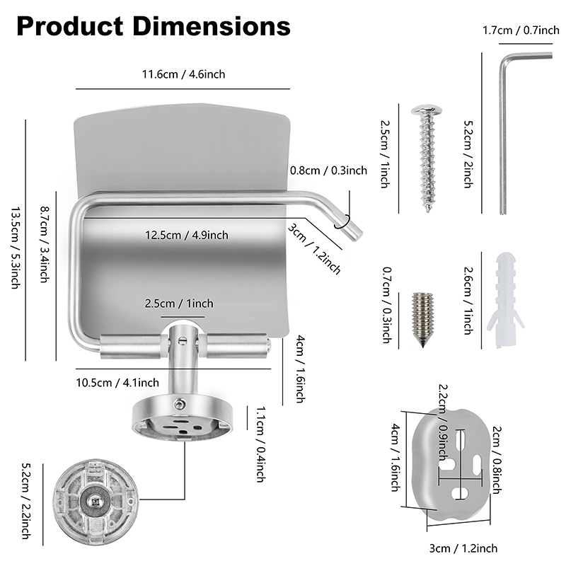 Stainless steel toilet paper holder with cover