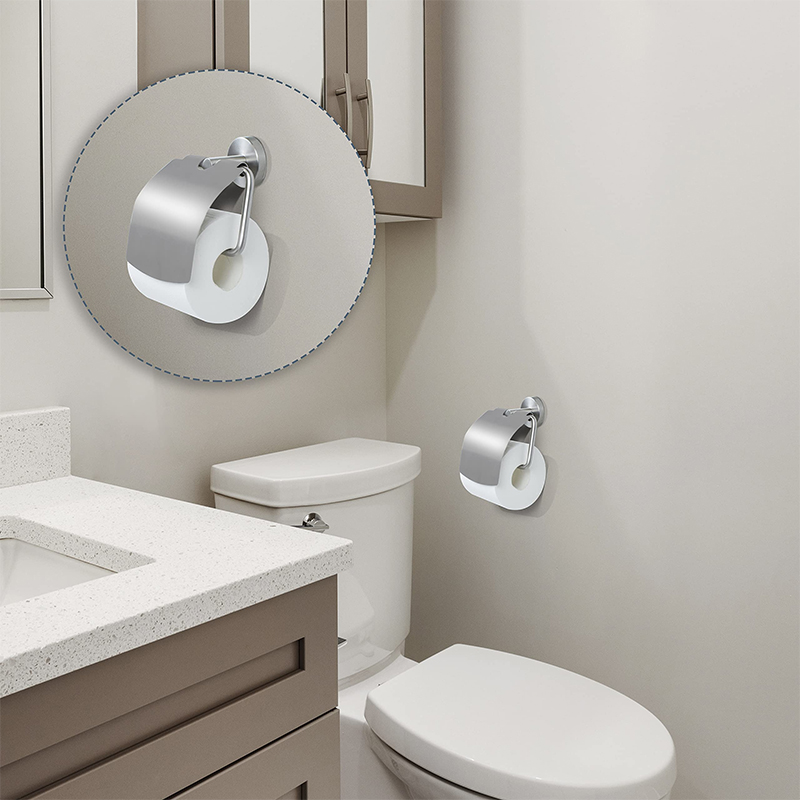 Stainless steel toilet paper holder with cover