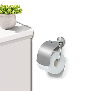 Stainless steel toilet paper holder with cover